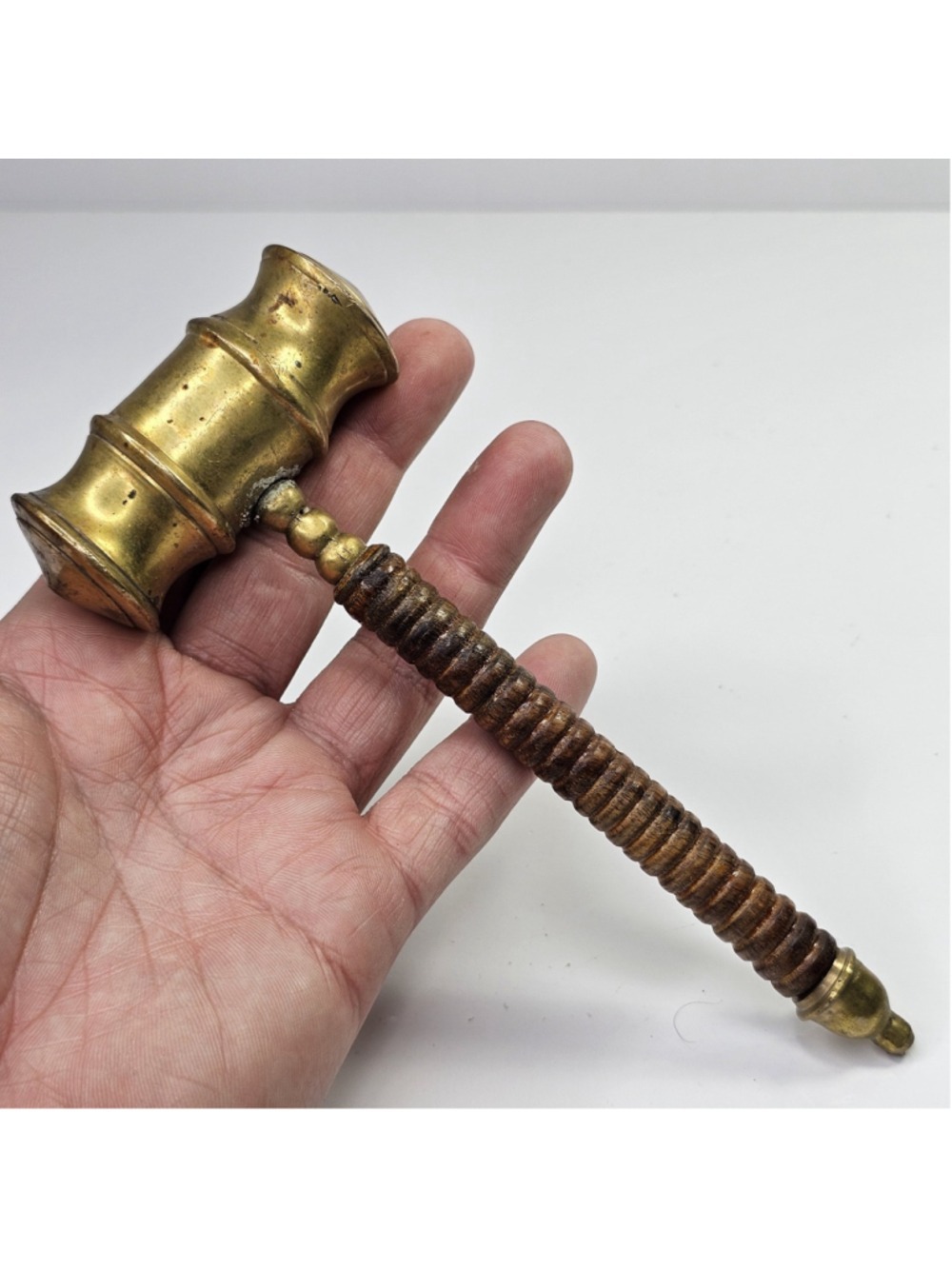 Vintage Brass Gavel Hammer KEHS Reunion Etched, Wood Handle 7"